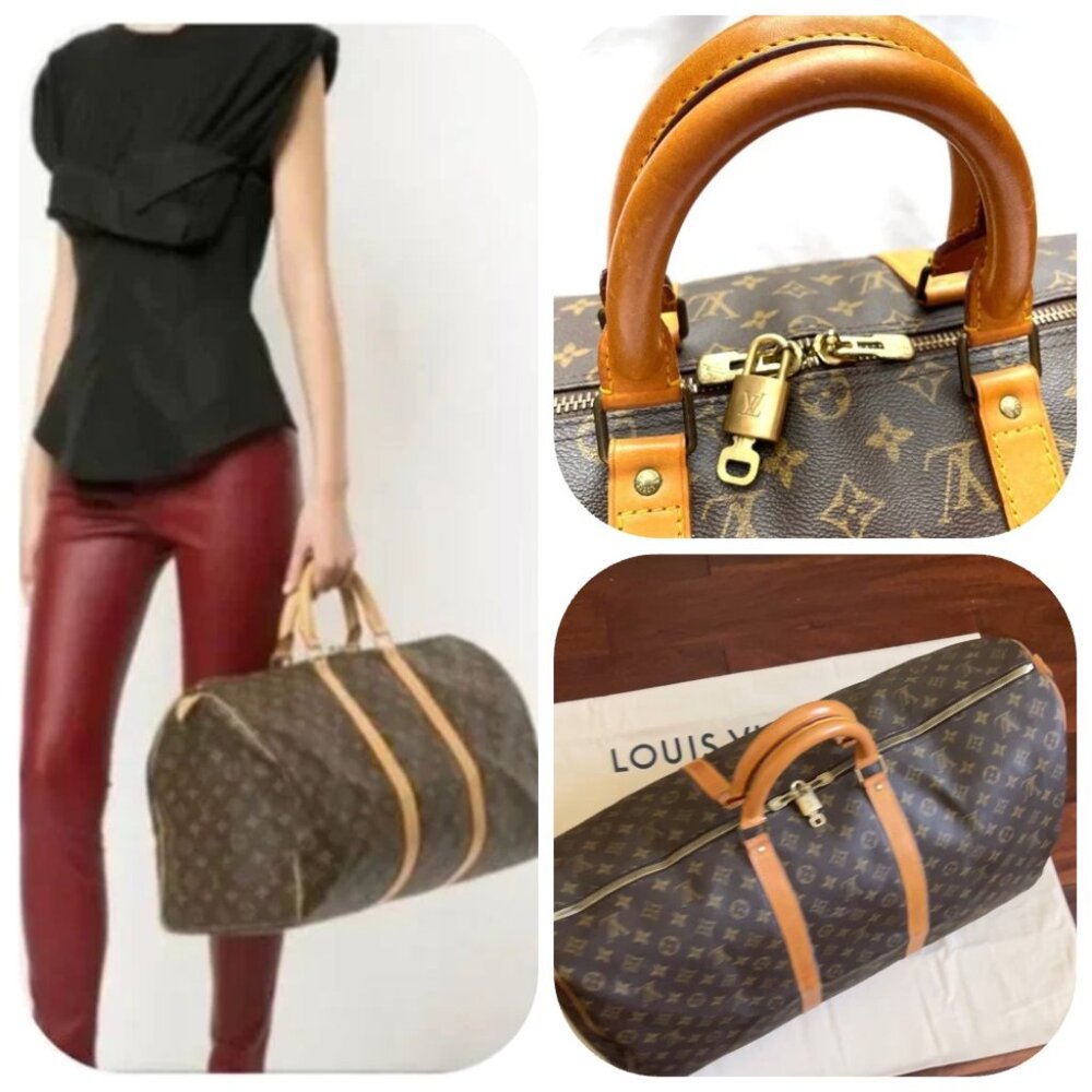 LOUIS VUITTON Bandouliere VINTAGE MONOGRAM KEEPALL 50 TRAVEL DUFFLE BAG